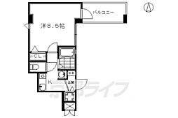 JR東海道・山陽本線 京都駅 徒歩5分の賃貸マンション 11階1Kの間取り