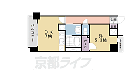 JR東海道・山陽本線 西大路駅 徒歩7分の賃貸マンション 6階1DKの間取り
