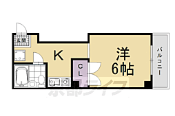 阪急京都本線 京都河原町駅 徒歩8分の賃貸マンション 3階1Kの間取り