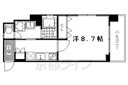 べラジオ西陣聚楽 2階1Kの間取り