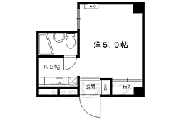コーポ千尋 5階1Kの間取り