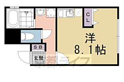 Ｊ・シーダ花園 2階1Kの間取り