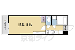 フラッティ谷口園町 3階1Kの間取り