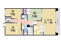 パラドール四条山ノ内ウエストシティ 6階3LDKの間取り