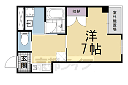 京都市営烏丸線 九条駅 徒歩5分の賃貸マンション 2階1Kの間取り
