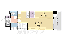 JR東海道・山陽本線 西大路駅 徒歩10分の賃貸マンション 4階1LDKの間取り