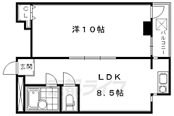 京阪本線 祇園四条駅 徒歩10分の賃貸マンション 6階1LDKの間取り