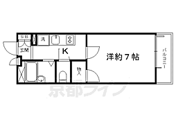 京阪本線 東福寺駅 徒歩17分の賃貸マンション 1階1Kの間取り