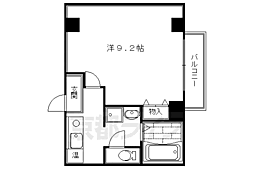 京都市営烏丸線 四条駅 徒歩4分の賃貸マンション 7階1Kの間取り