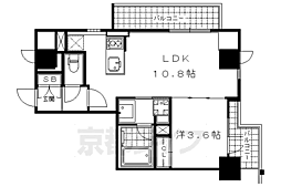 ダイナシティ二条城前 1LDKの間取図画像