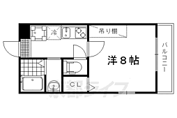 京洛マンション 3階1Kの間取り
