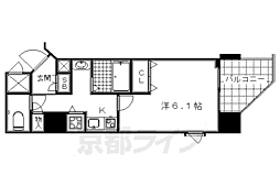 京阪本線 清水五条駅 徒歩3分の賃貸マンション 2階1Kの間取り