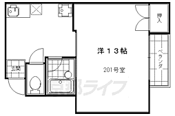 ポケットコート頭町 2階1DKの間取り