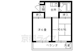 京阪本線 東福寺駅 徒歩5分の賃貸マンション 3階2Kの間取り