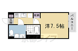 Ａ・ＣＯＲＳＯ　太秦 1階1Kの間取り