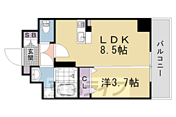 Ａｓｃｌａｉｒｅ京都西院 5階1DKの間取り