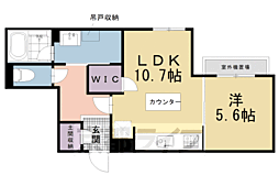 京都地下鉄東西線 東山駅 徒歩3分の賃貸マンション 3階1LDKの間取り