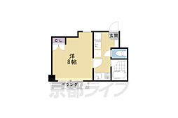 シャントール二条 6階1Kの間取り