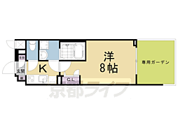JR東海道・山陽本線 京都駅 徒歩9分の賃貸マンション 1階1Kの間取り