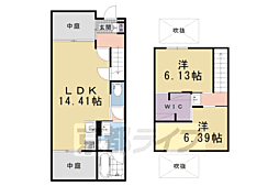 京都市上京区妙顕寺前町アパート 2LDKの間取図画像