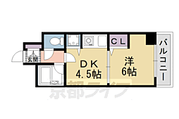 阪急京都本線 大宮駅 徒歩9分の賃貸マンション 3階1DKの間取り