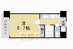 JR山陰本線 梅小路京都西駅 徒歩9分の賃貸マンション 8階1Kの間取り