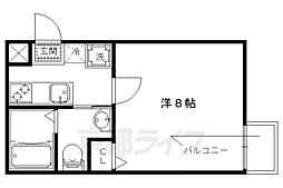フラッティ下立売 1階1Kの間取り