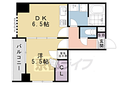 GLANZ七条通 1DKの間取図画像