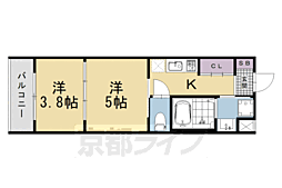 レシオス京都西院 2Kの間取図画像