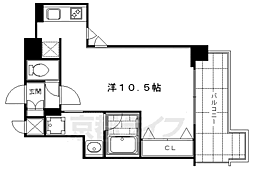 アスヴェル京都御所前3 ワンルームの間取図画像