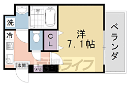 ウィル室町 1Kの間取図画像