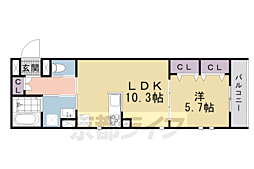 ユアメゾン御前 1LDKの間取図画像