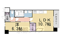 RIVIEREGAUCHE寺町二条 1LDKの間取図画像