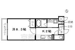 セレッソ長者町 1Kの間取図画像