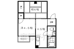 花柳ビル 2DKの間取図画像