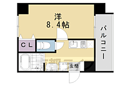 ミルフローラSK二条 1Kの間取図画像