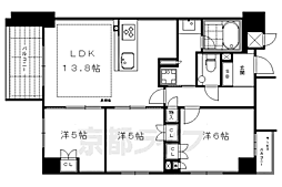 イーグルコート御所南柳馬場二条 3LDKの間取図画像