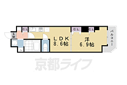 ボナール・レーブ 1LDKの間取図画像