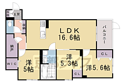 Plume葛野三条 3LDKの間取図画像