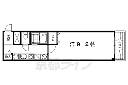 ポポラーレ御池 1Kの間取図画像