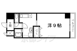 本間御池ハイツ 1Kの間取図画像