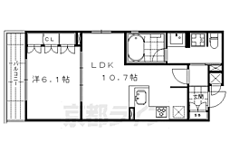 リーガル京都河原町四条南 1LDKの間取図画像