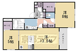 京都市中京区晴明町マンション 2LDKの間取図画像