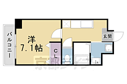 セラヴィ新丸太町 1Kの間取図画像