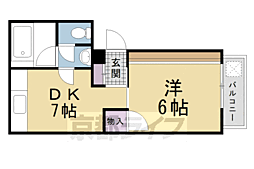 乾ハイツ 1DKの間取図画像