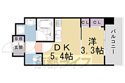 クレアドーレ京都二条 1DKの間取図画像