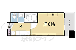 MERCADO京都 1Kの間取図画像