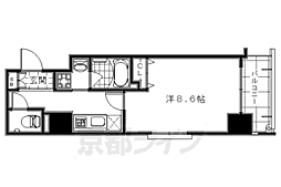 アスヴェル京都河原町二条 1Kの間取図画像
