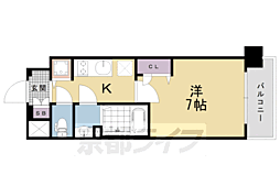 エスリード京都梅小路アヴェニテ 1Kの間取図画像