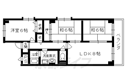 ロイヤルコーポ洛南 3LDKの間取図画像
